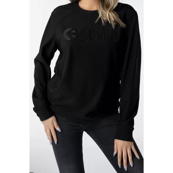Ethika WOMENS PREMIUM EMBROIDERED‎ CREW NECK BLACK  Size L - Picture 1 of 7